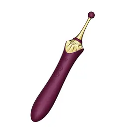Мультифункціональний вібратор Zalo - Bess 2 Velvet Purple, 4 насадки, підігрів - мініатюра 4