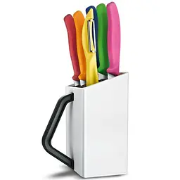 Набір кухонний Victorinox SwissClassic Utility Block 6шт з кольор. ручками з підставкою (5 ножій, овочечистка) - мініатюра 4