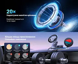 Магнітний автомобільний тримач для телефона на приладову панель UGREEN LP865 Для смартфонів із MagSafe 2 металеві кільця в комплекті для телефонів без MagSafe Сила магнітного притягання 22 Н Клейова основа 3M Поворотний двошарнірний кронштейн Регулювання кута на 360° Висувна конструкція Після приклеювання основи зачекайте щонайменше 5 годин перед використанням Темно-сірий і чорний (45577) - мініатюра 12