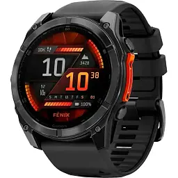 Смарт-годинник Garmin Fenix 8 51mm AMOLED Slate Gray with Black Silicone Band (010-02905-00)