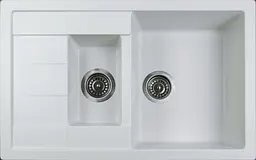 Кухонна мийка Adamant ANILA PLUS біла 775x495x200 мм, з крилом 77,5 см - мініатюра 1