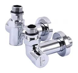 Набір кутових кранів Solomon TEN 7777 1/2" з американкою Chrome 30412 - мініатюра 3