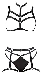 BDSM набір Cottelli Lingerie Bondage Set S-L (чорний) - мініатюра 7