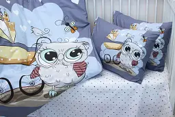 Комплект постільної білизни в ліжечко Tag Tekstil Owl для немовлят Сова (синій) - мініатюра 2