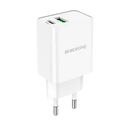 Блок живлення Адаптер мережевий Borofone Resource charger BA69A 2 виходи 20W білий - мініатюра 2