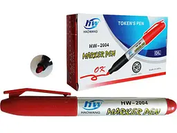 Маркер LEADER червоний перманентний, 2мм круглий, HW-2004 (HL/GY-2004),