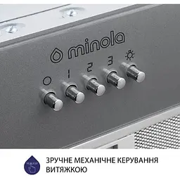 Витяжка вбудована Minola HBI 5262 GR Glass 700 LED - мініатюра 5