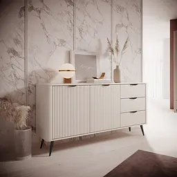 Комод Perfect Home Ланте / Lante 2-дверний з 3 шухлядами і чорними ніжками 2D3S/163 Беж (PFH-091177)