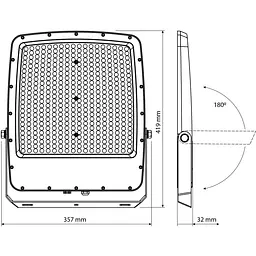 LED прожектор Videx VL-F5-300CW 300W 3000-5000-6500K 230V білий (VL-F5-300CW) - мініатюра 13