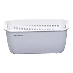Кошик для миття овочів та фруктів Yiwu пластиковий 29.5х21х11 см сірий HP-45-6G