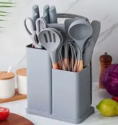 Набір кухонного приладдя A-plus Kitchenware Set набір силіконовий з дощечкою Сірий - мініатюра 3