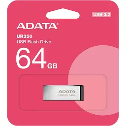 USB флеш накопичувач ADATA 64GB UR350 Silver-Black USB 3.2 (UR350-64G-RSR/BK) - мініатюра 5