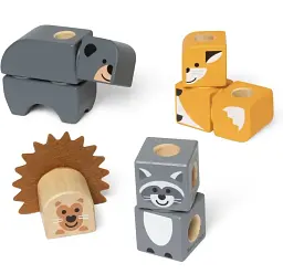 Дерев'яний конструктор Друзі лісових тварин Melissa & Doug Blockables Woodland Friends 16 деталей від 2 років (SKU-198) - мініатюра 10