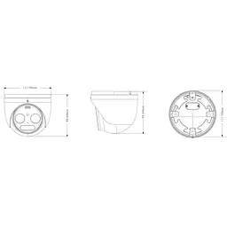 Тепловізійна IP-відеокамера TVT TD-5525E1-VT(3/PE) Thermal 256*192 f=3.2mm Optical 5Mp f=4mm (77-00320)