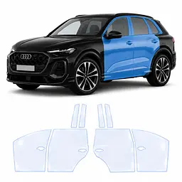 Антигравійна захисна бронеплівка за лекалами для Audi Q5 GU 2025- зони дверей і стійки вікон
