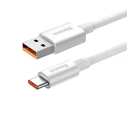 Кабель для заряджання та передавання даних 100 W - Baseus Superior Series USB - Type-C 1 метр білий - мініатюра 1