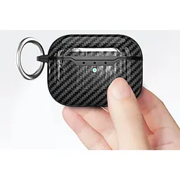 Силіконовий чохол Primo Carbon Fiber для AirPods Pro 2 Black - мініатюра 4