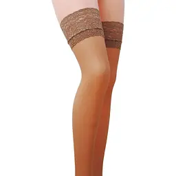 Панчохи ST003 1/2 beige - Passion: класичні, на ажурній силіконовій резинці