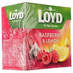 Чай фруктовий Loyd Raspberry&Lemon, малина та лимон, в пірамідках, 40 г - мініатюра 3