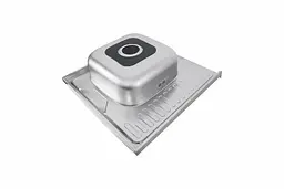 Кухонна мийка Рlatinum 6060 R з нержавіючої сталі 0.7 мм квадратна 60x60 см сатин (SP000000406) - мініатюра 5