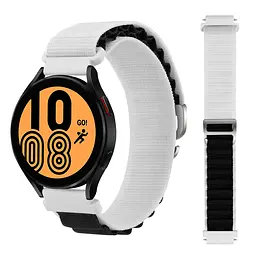 Ремінець для Samsung Galaxy Watch 4 Classic 42mm - біло-чорний Watchbands NormalCloth ширина кріплення 20мм нейлоновий (W24-5WB12343000) - мініатюра 4