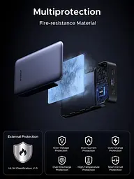 УМБ Ugreen 20000mAh 30W PD/QC, USB-A, 2xUSB-С (PB532) Gray - мініатюра 6