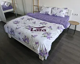 Постільна білизна LARA сатин d13261e180 з простирадлом на резинці 180х200х25 євро 200х220 см - мініатюра 2