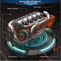 Конструктор Mould King Mking Двигун і коробка передач Inline-6 Truck (10200) [161064] - мініатюра 6