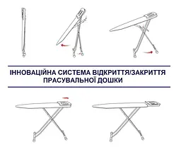 Дошка для прасування Casa Si Lady 122x38 White/Blue Laquer (CS93574R267) - мініатюра 7