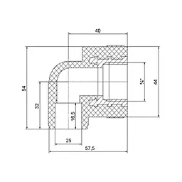 Кутник PPR Blue Ocean 25х3/4", 90° ВР SD00009990 - мініатюра 1