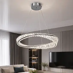 Світлодіодна підвісна люстра Linisoln 6105-600 CH з кришталем, хром, 50 Вт