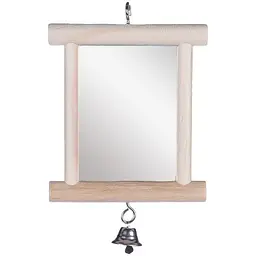 Flamingo Wooden Mirror фламінго іграшка для птахів аксесуар в клітку дзеркало в дерев'яній рамі