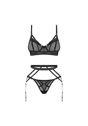 Комплект білизни Obsessive Euridia XL/2XL (чорний) - мініатюра 2