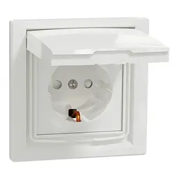 Розетка Schneider Electric ASFORA з кришкою IP44, біла (EPH3100321) - мініатюра 2