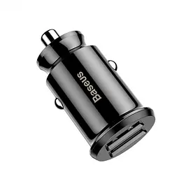 Автомобільний зарядний пристрій Baseus Grain C Dual USB 5V 3.1A (CCALL-ML01) Black [59109]