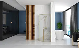Душова кабіна Rea Diamond 90x90 brushed gold REA-K6506 - мініатюра 4