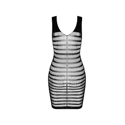 Бодістокінг-сукня з відкритими грудьми Passion BS092 black One size - мініатюра 4