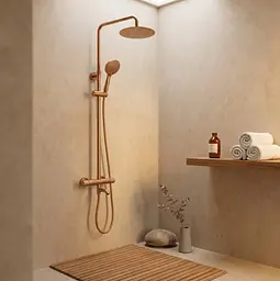 Душова система з термостатом і виливом Rea Lungo Diamond brushed copper REA-P5964 - мініатюра 4