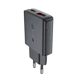 Зарядний пристрій Acefast A69 USB/ Type-C QC PD 30W GaN чорний - мініатюра 3