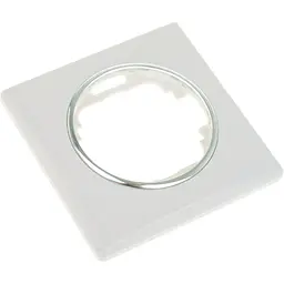 Рамка Brille одинарна біла з кільцем кольору хром WB-1F Wh/Ch