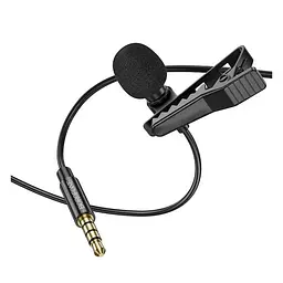 Мікрофон петличний Borofone BFK11 Elegant lavalier 3.5mm (2m) Black - мініатюра 2