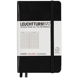 Блокнот Leuchtturm1917 Кишеньковий, чорний, клітинка (318898)