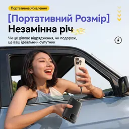 Повербанк Essager ES-D023 20000 mAh 22.5W з вбудованими кабелями USB-C та Lightning, чорний - мініатюра 10