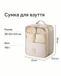 Трьохшарова дорожня сумка-органайзер для взуття 30×23×13,5 см, щільний Оксфорд 160 г, темно-синя KT9002022 - мініатюра 2