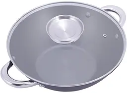 Котел чавунний "Wok", з антипригарним покриттям та аромо-кришкою Kamille Ø14,5хØ28х9,5 см kuh0007234 - мініатюра 4