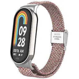 Ремінець для Xiaomi Smart Band 10/9/8, Braided Solo Loop, рожевий, нейлоновий плетений браслет, еластичний змінний ремінець для фітнес-трекера з надійним кріпленням, ArmorStandart (ARM86885)