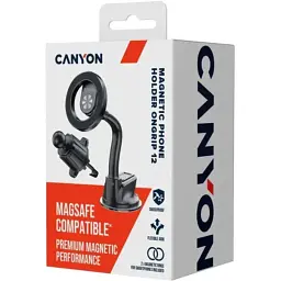 Універсальний автотримач Canyon Magnetic car holder OnGrip 12 suction + air vent Black (CNS-CCHM12) - мініатюра 10