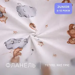 Дитяча постільна білизна MIRSON JUNIOR фланель Teddy ballons 200х220см (2200012804551) - мініатюра 4