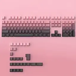 Набір кейкапів PBT Black-Pink Gradient (130+),OEM-профіль, Рожевий - мініатюра 4