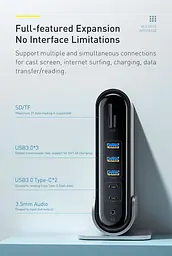 Адаптер Baseus Working Station Four-Screen Multifunctional Type-C Hub Adapter CAHub-HG0G - мініатюра 7